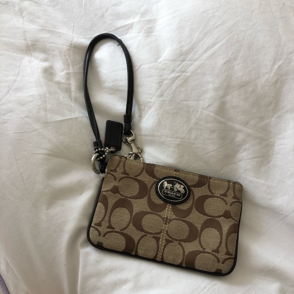 Coach brown mini wallet/clutch